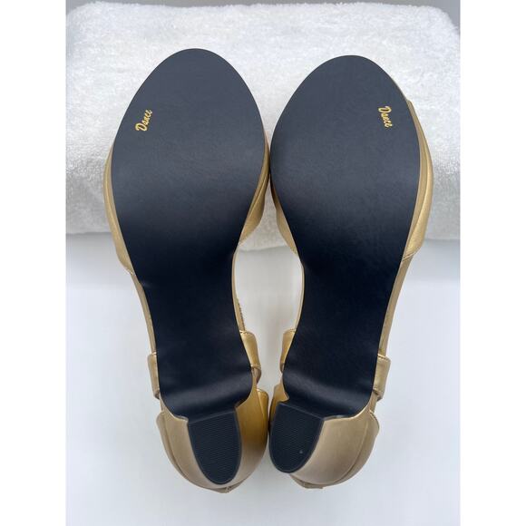 EASY STREET 'FLASH' DRESS RHINESTONE T-STRAP SANDAL GOLD SATIN WOMENS 8.5WW NEW - Picture 10 of 16